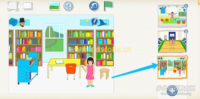 ScratchJR少兒編程啟蒙教程：第三章：參觀我的學校-少兒編程教育網