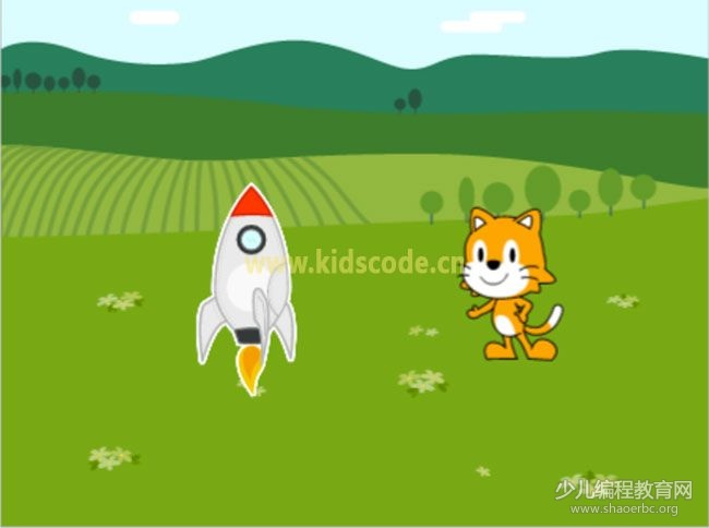 ScratchJR少兒編程啟蒙教程：第四章：火箭發射升空-少兒編程教育網