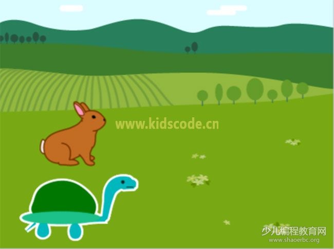 ScratchJR少兒編程啟蒙教程：第三章：龜兔賽跑的故事-少兒編程教育網