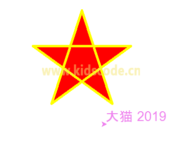 Python turtle 繪制五角星